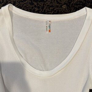 Free People Ivory Scoop Neck Sweater